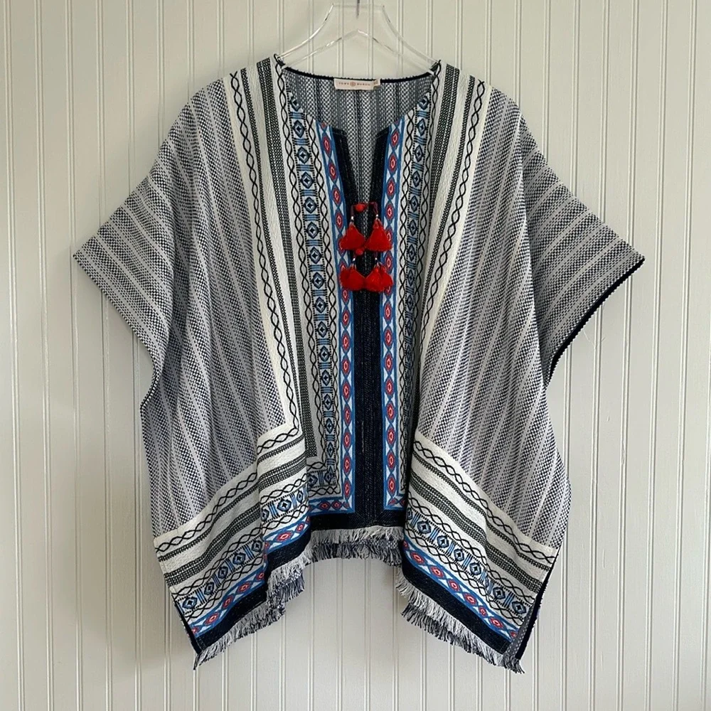 Tory Burch Blaire Embroidered Poncho